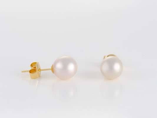 China Origin Akoya White Pearl Earrings 7.5mm