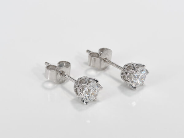Diamond Stud 6-Prong Earrings 0.4ct 18k - Image 3