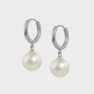 South Sea White Pearl Dangle Earrings 8mm