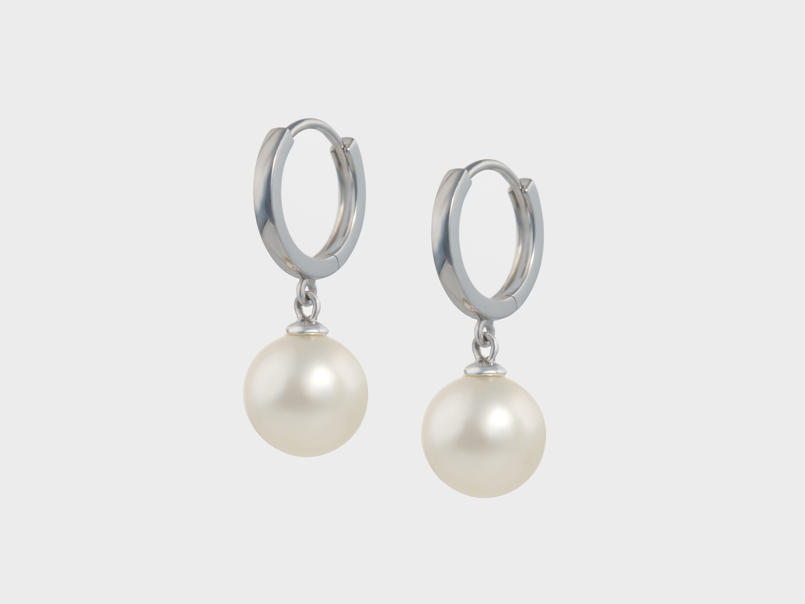 South Sea White Pearl Dangle Earrings 8mm