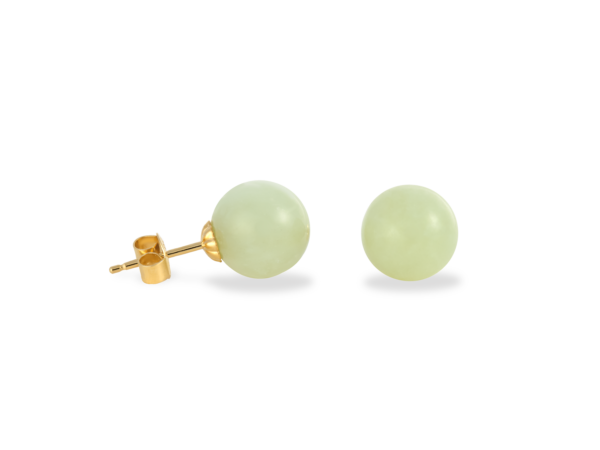 Hetian Jade Earrings 10mm