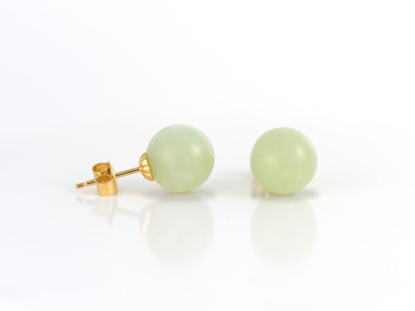 Hetian Jade Earrings 10mm - Image 2