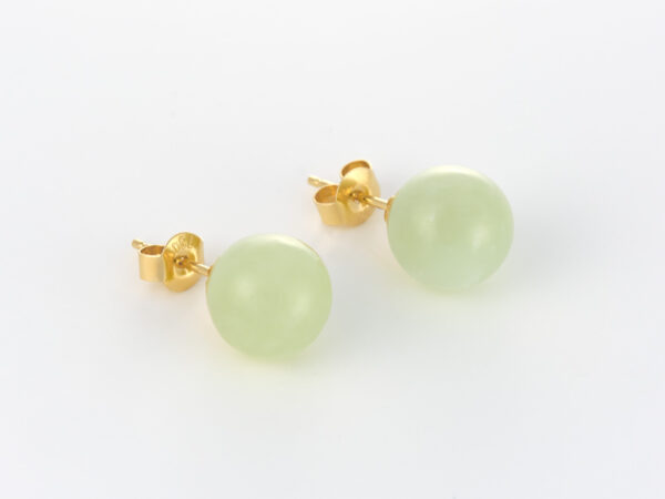Hetian Jade Earrings 10mm - Image 3