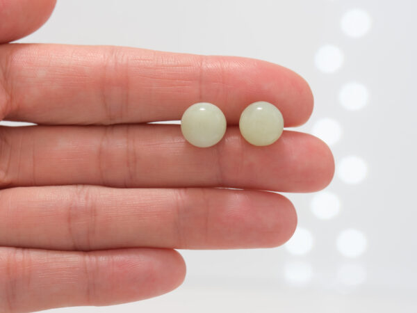 Hetian Jade Earrings 10mm - Image 4
