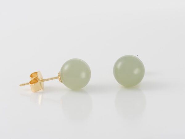 Hetian Jade Earrings 8mm - Image 2