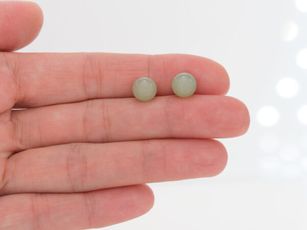 Hetian Jade Earrings 8mm - Image 4