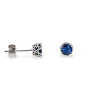 Sapphire Stud 6-Prong Earrings 0.4ct 18k