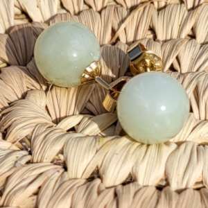 Hetian Jade Earrings 10mm