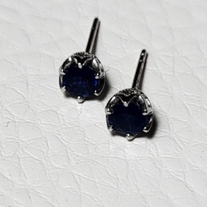 Sapphire Stud 6-Prong Earrings 0.4ct 18k