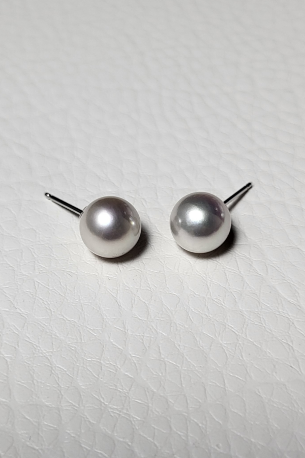 Blue Akoya Earrings 9mm AAA Rare - Image 5