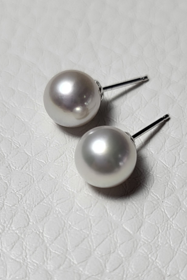 Blue Akoya Earrings 9mm AAA Rare - Image 4