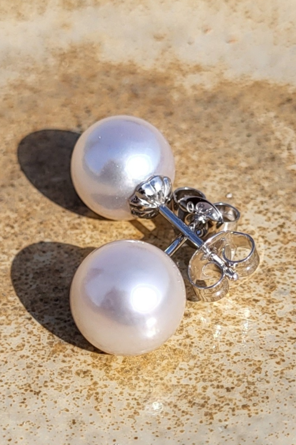 Blue Akoya Earrings 9mm AAA Rare - Image 6