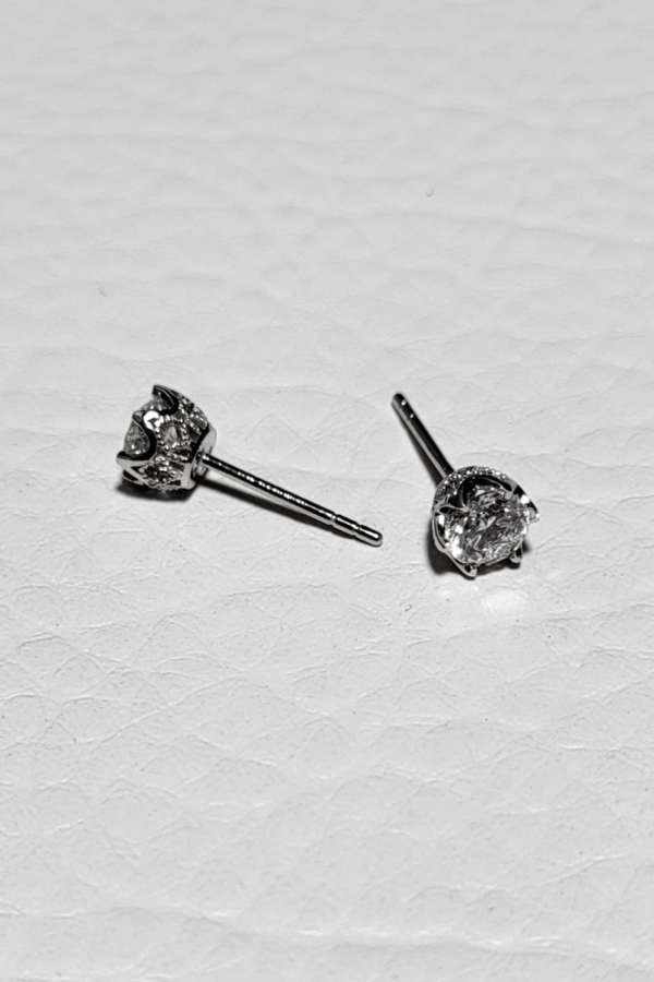 Diamond Stud 6-Prong Earrings 0.4ct 18k - Image 4