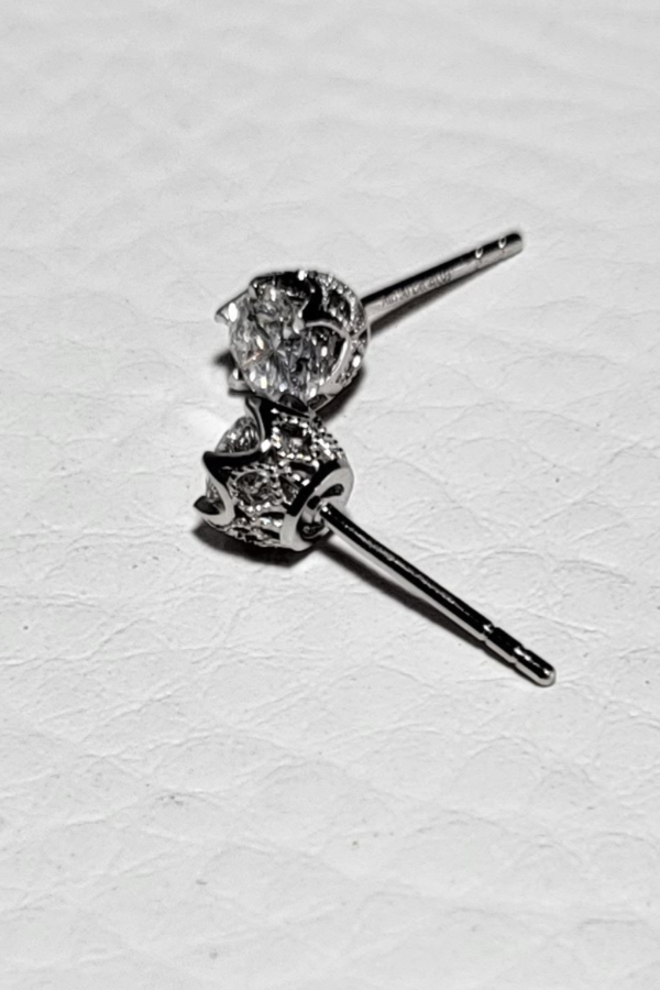 Diamond Stud 6-Prong Earrings 0.4ct 18k - Image 3