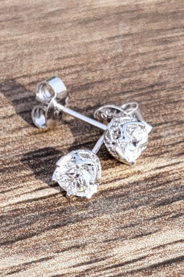 Diamond Stud 6-Prong Earrings 0.4ct 18k - Image 6