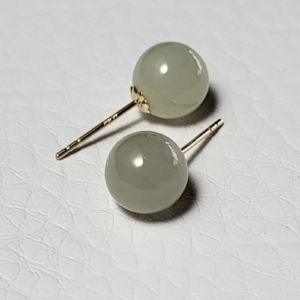 Hetian Jade Earrings 8mm