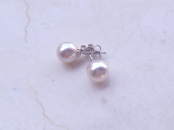 Blue Akoya Earrings 9mm AAA Rare - Image 4