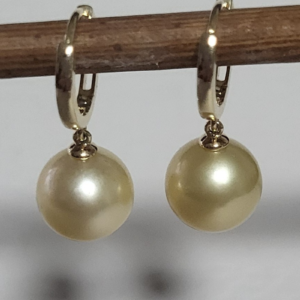 South Sea Golden Pearl Dangle Earrings
