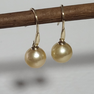 South Sea Golden Pearl Dangle Earrings