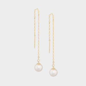 Ming Pearl Chain Earrings 6mm