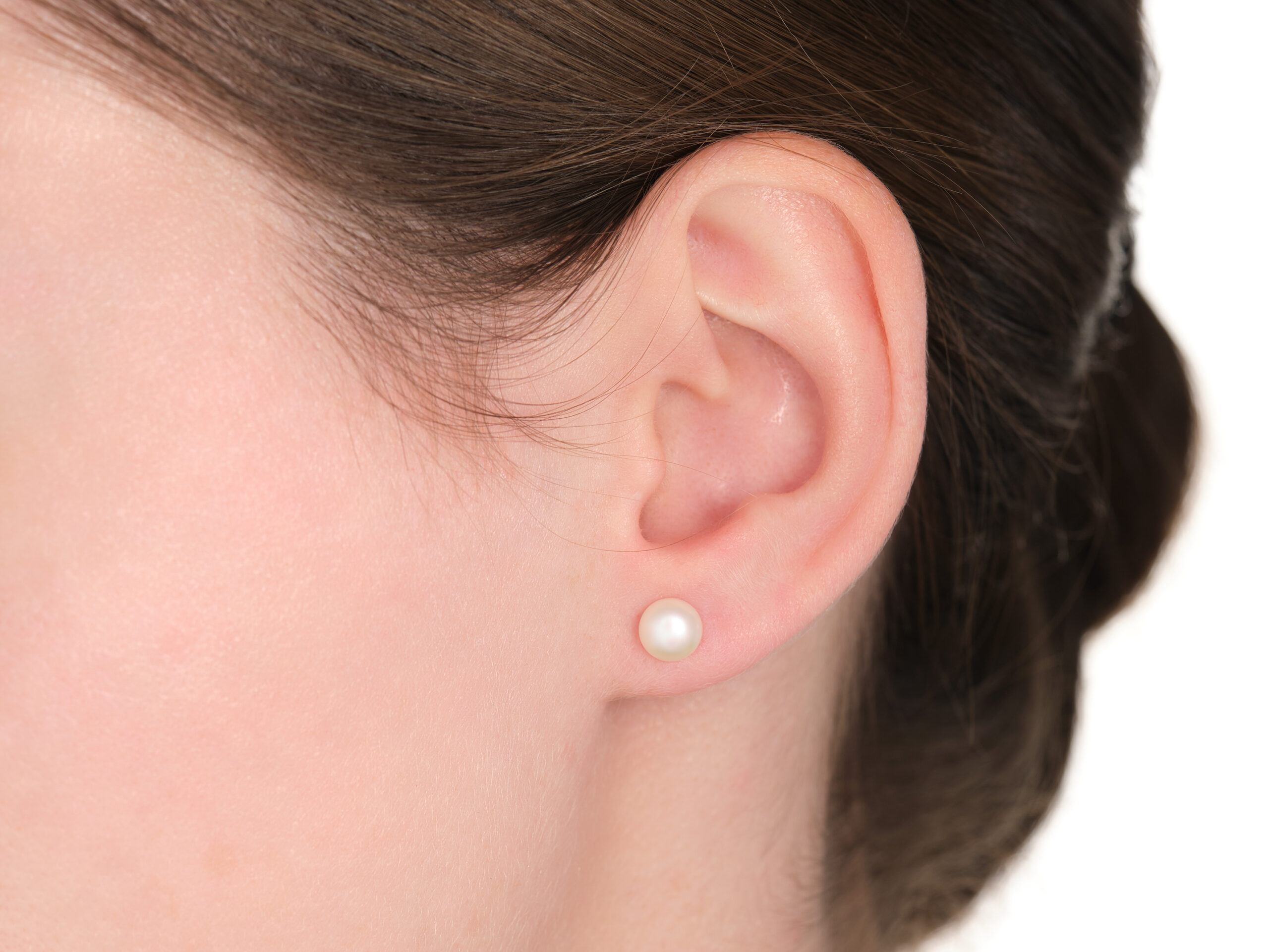 Ming Pearl Button Earrings 6.5mm - Image 2