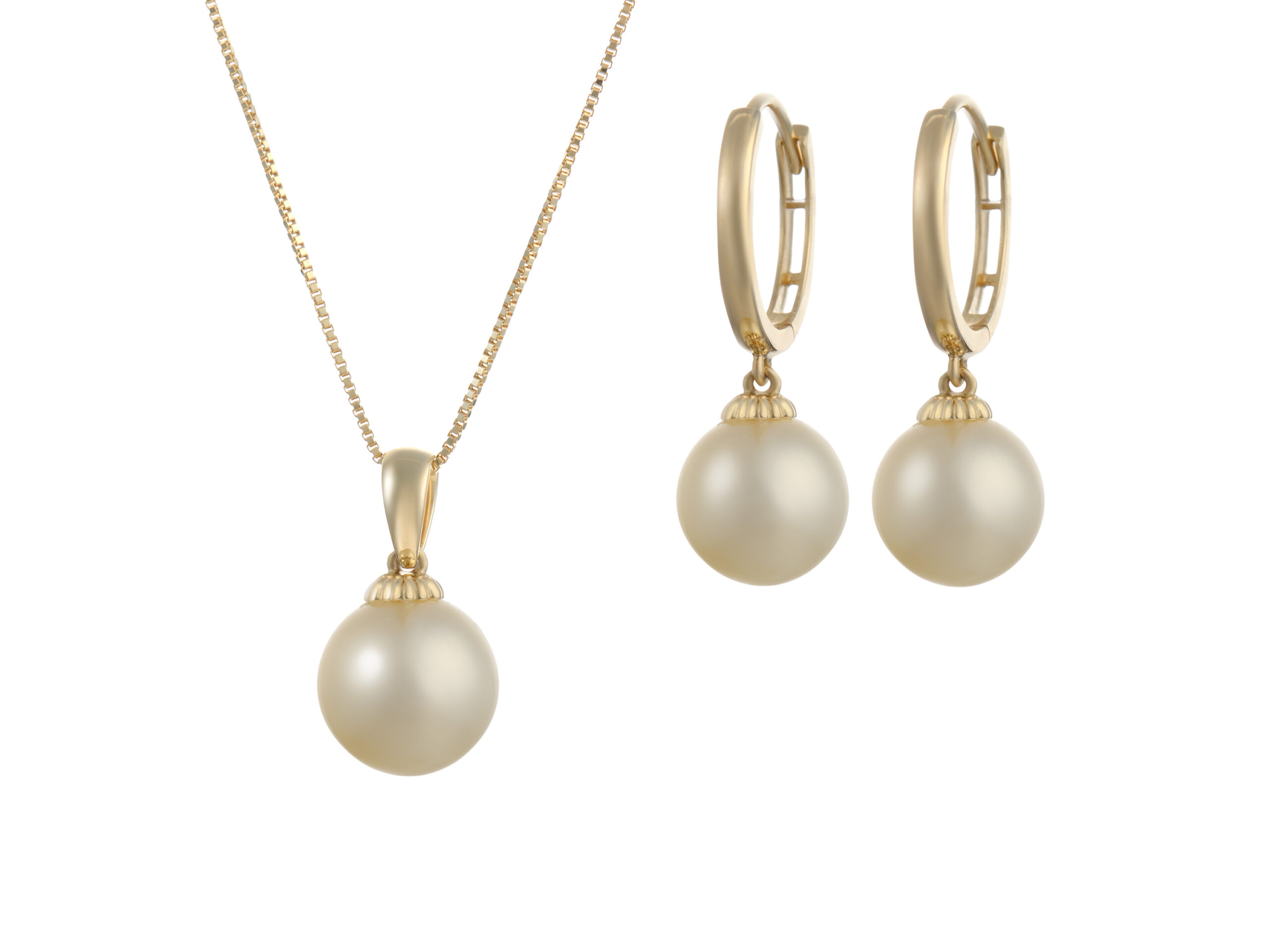 Nara White South Sea Pearl Earring & Pendant Set - Image 3